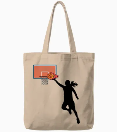 Women's Basketball Moves on Fire Tote Bags - Natural