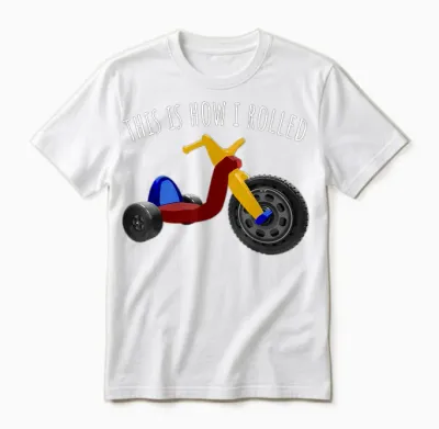 Nostalgic Love 70s 80s Vintage Retro Toys Big Tricycle Wheel Unisex T-Shirt - White