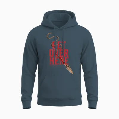 Get Over Here Mortal Combat Merch Unisex Hoodie - Dark Heather