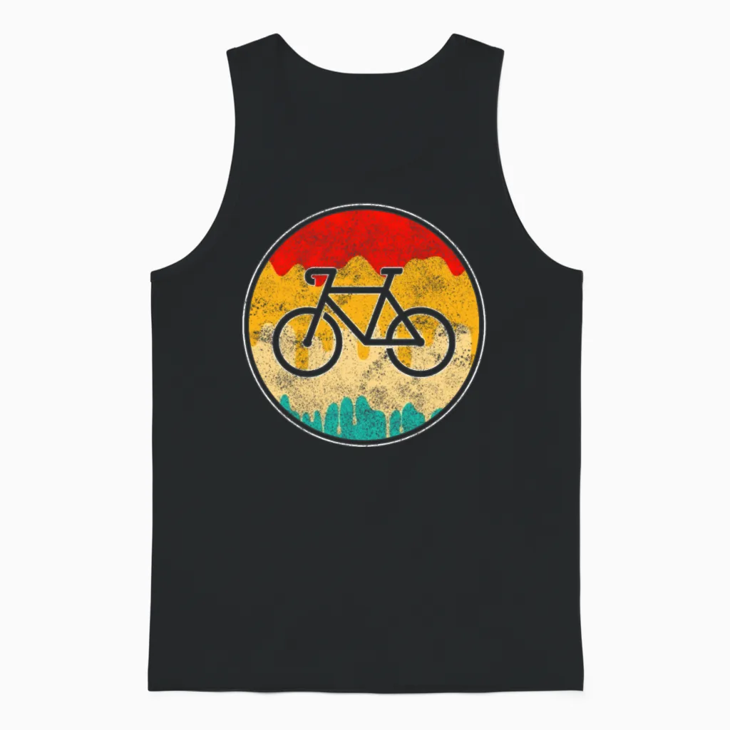 Cycling Retro Unisex Tank Top in Black