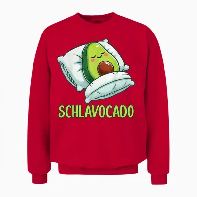Schlavocado Schlafanzug Avocado Schlafshirt Unisex Sweatshirt - Red