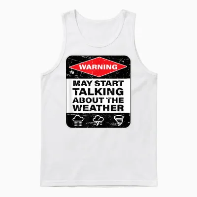 Weather Warning Funny Raining Storms Meteorology Unisex Tank Top - White