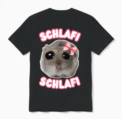 Schlafi Schlafi Funny Hamster Hamster Hamstie Meme Sleep Unisex T-Shirt - Black