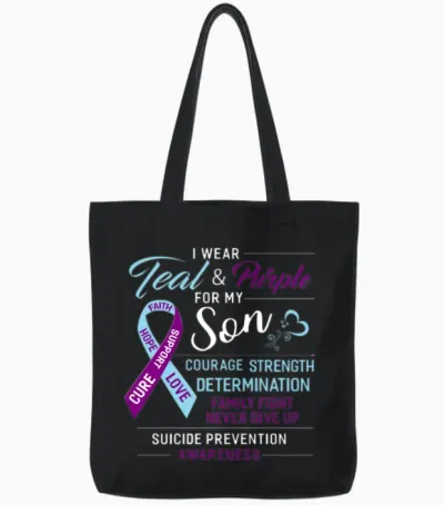 Courage Strength Determination Tote Bags - Black