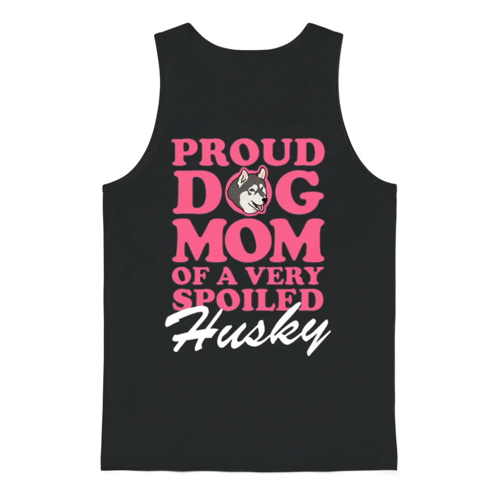 Husky Dogs Dog Mom of a Spoiled Husky Unisex Tank Top - Black