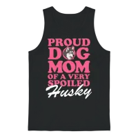 Husky Dogs Dog Mom of a Spoiled Husky Unisex Tank Top - Black – 1