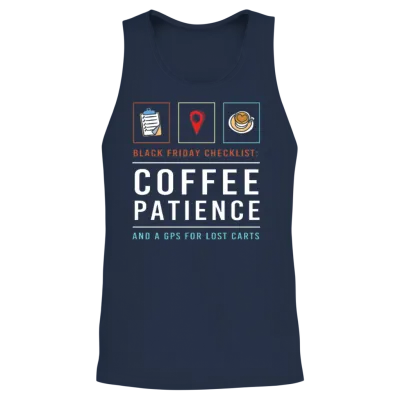 Black Friday Sale Coffee Shopping Squad Unisex Tank Top - Navy