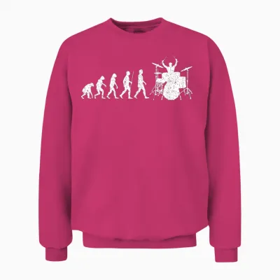 Schlagzeuger Evolution Drummer Schlagzeug Musikinstrument Unisex Sweatshirt - Heliconia