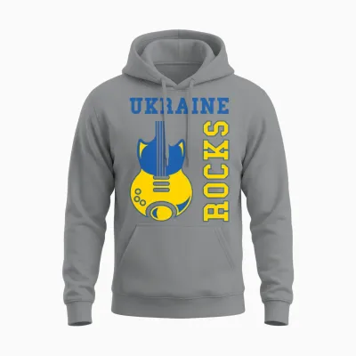 Ukraine Rocks Mic Unisex Hoodie - Sport Grey