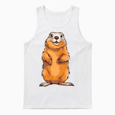Groundhog Marmot for a Marmot Lover Groundhog Fan Unisex Tank Top - White
