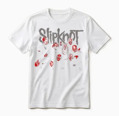 Slipknot Offizieller We Are Not Your Kind, Roter Titel Unisex T-Shirt - White