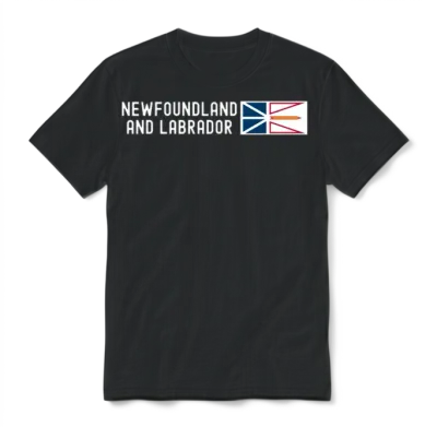Newfoundland and Labrador Flag | Canada Provinces Unisex T-Shirt - Black