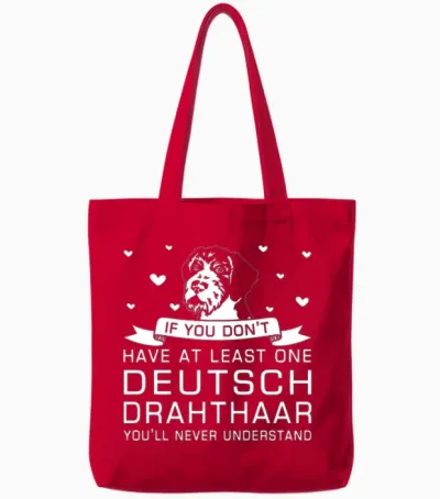 Deutsch Drahthaar Tote Bags - Red