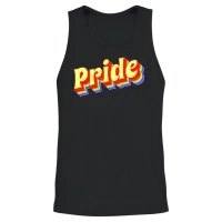 Retro Stacked Pride Unisex Tank Top - Black – 2