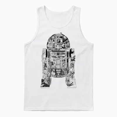 Star Wars Epic R2-D2 Panel Schematics Design Unisex Tank Top - White