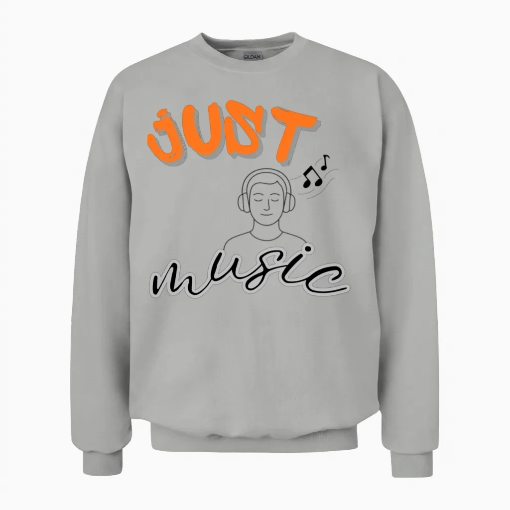 Just Music Headphones Lovers Unisex Sweatshirt in Ash