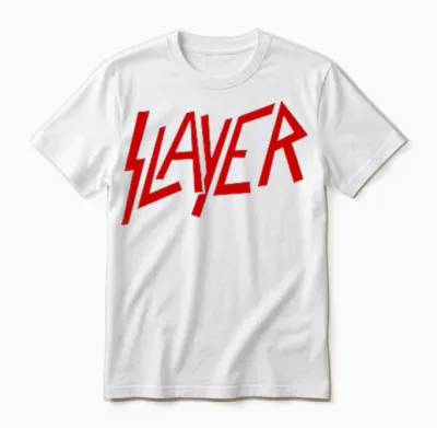 Slayer Small Classic Logo Unisex T-Shirt - White