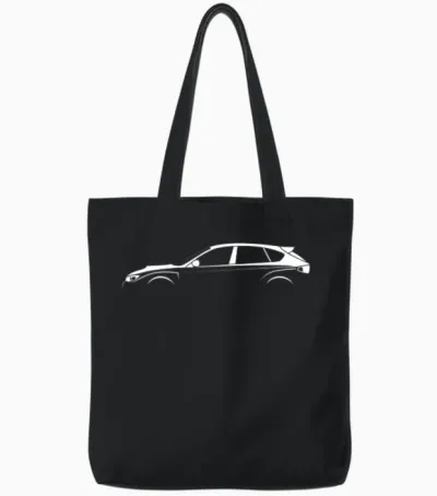 Subaru Wrx Hatchback Tote Bags - Black