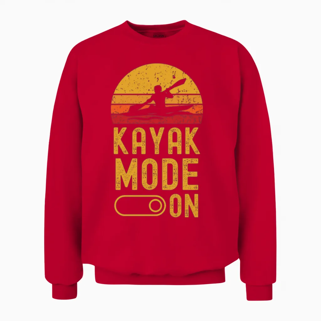 Kayak Retro Unisex Sweatshirt in Red