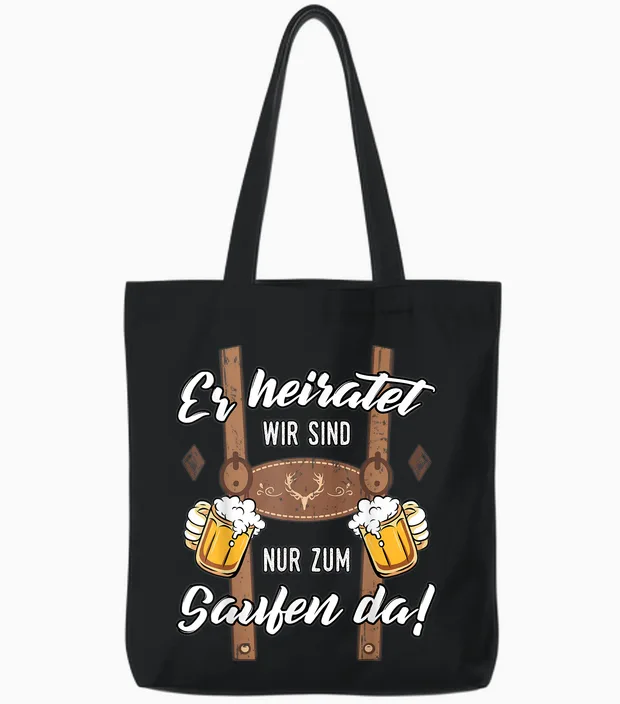 Jga T-Shirt Polterer Polterabend Junggesellenabschied Männer Tote Bags in Black