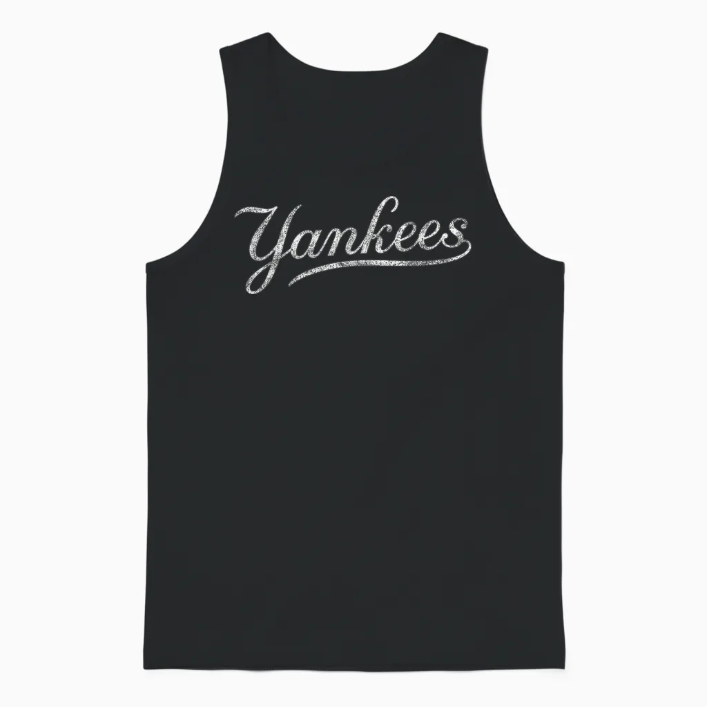 Vintage Yankee Name Personalized Unisex Tank Top in Black