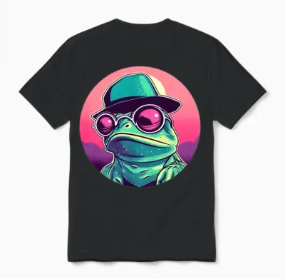 Style Frog Lovers Retro Unisex T-Shirt - Black