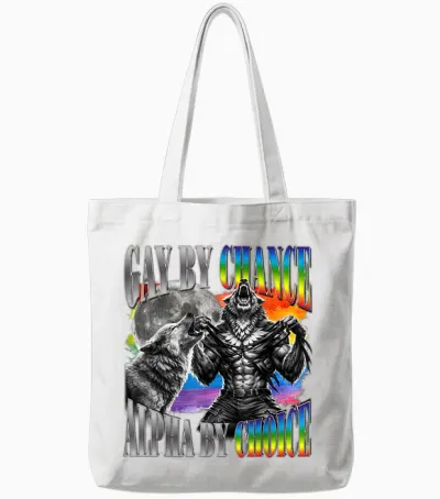 Zufällig Homosexuell Alpha Von Choice Alpha Wolf Lgbt-Sigma-Grafik Tote Bags - White