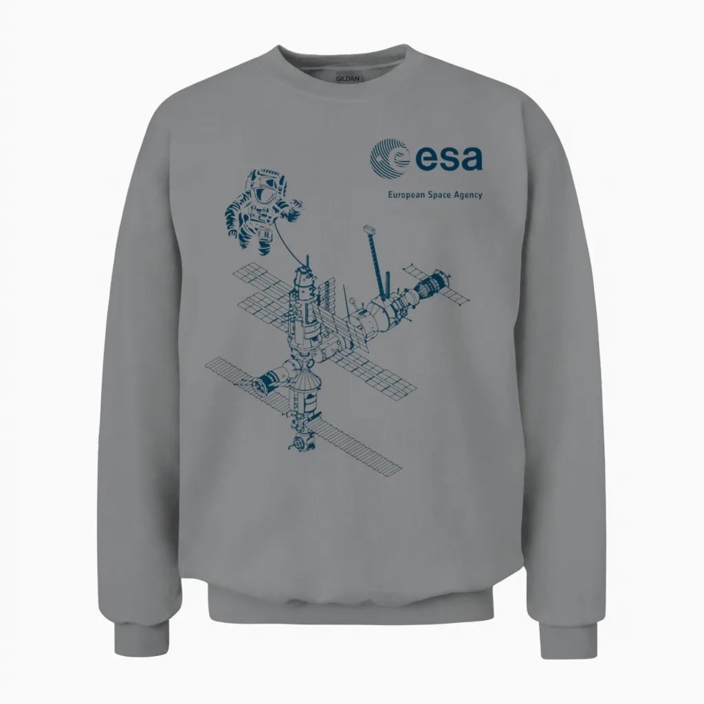 Esa Iss Internationale Raumstation Astronaut Blau Esa Iss Internationale Raumstation Astronaut Unisex Sweatshirt in Sport Grey