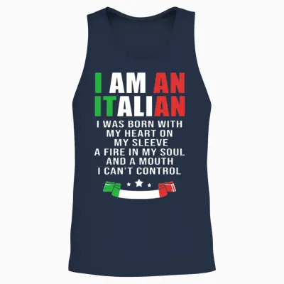Funny Italy Flag Italian Humor Im Italian Unisex Tank Top - Navy