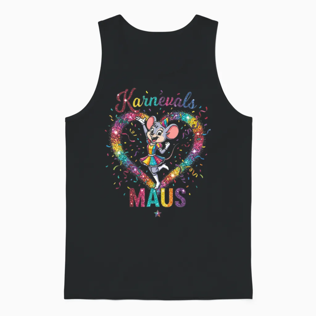 Carnival Mouse Cologne Alaaf Women's Costume Party Mouse Unisex Tank Top in Black