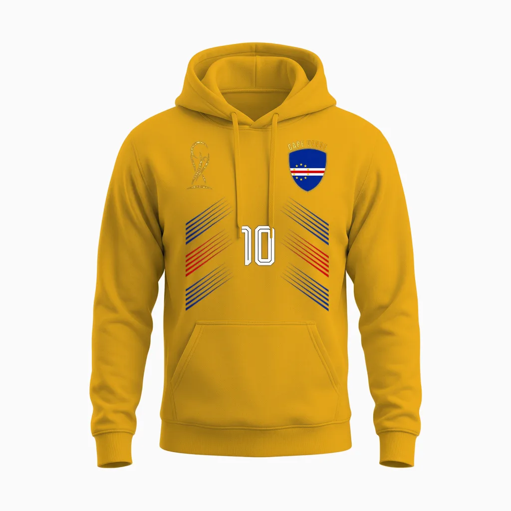 Kap Verde Flagge Kap Verde Pride Lovers Retro Unisex Hoodie in Gold