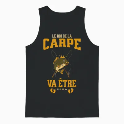 Idée Cadeau Annonce Grossesse Papa Pêcheur De Carpe Unisex Tank Top - Black