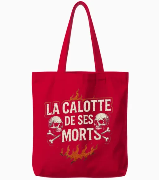 The Cap of Her Dead Humour Design Grunge Biker Gypsy Tote Bags - Red