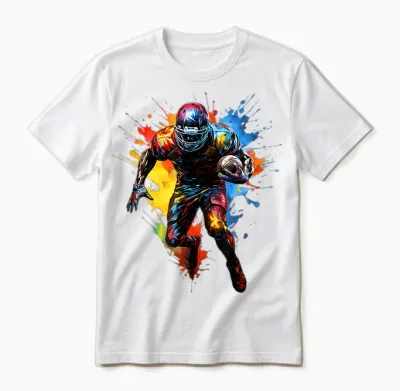 American Football Player Colour Unisex T-Shirt - White