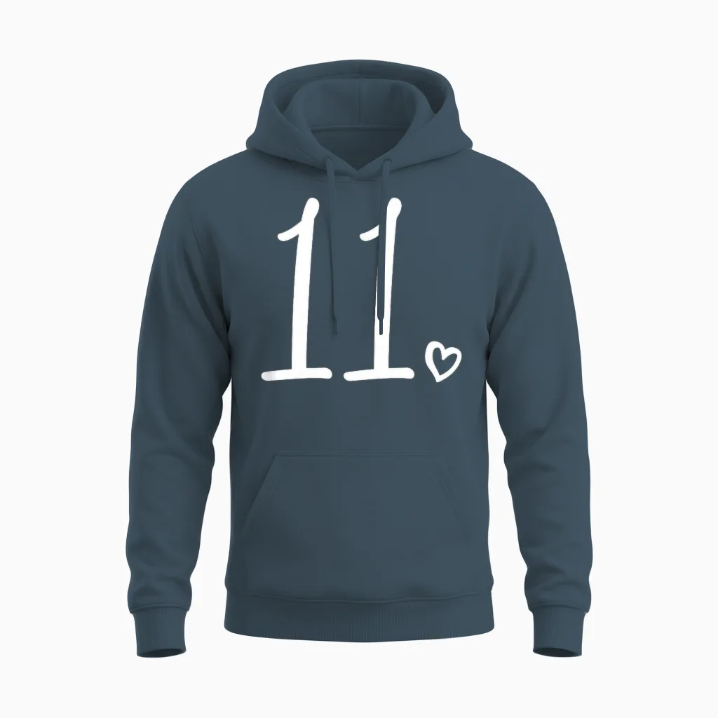 11st Birthday Girls Number 11 Elves Cute 11 Years Old T-Shirt, Black, S Unisex Hoodie in Dark Heather