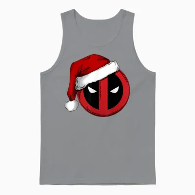 Marvel Deadpool Icon Santa Hat Christmas Graphic Unisex Tank Top - Sport Grey