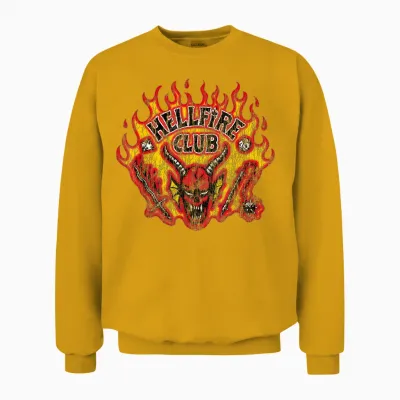 Stranger Things Hellfire Flames Unisex Sweatshirt - Gold