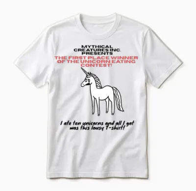 Unicorn Eating Contest Winner! Unisex T-Shirt - White