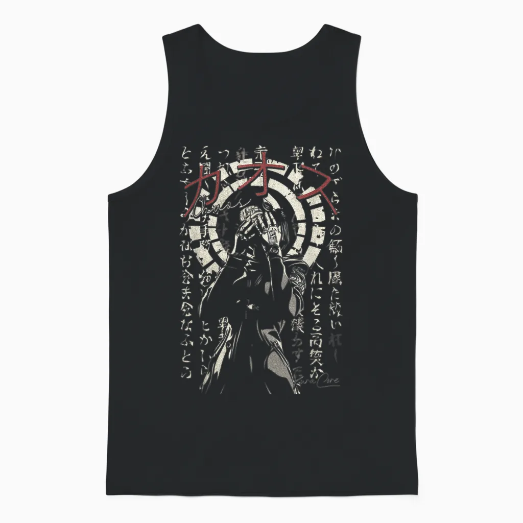 Kuracore Japan Streetwear Cyberpunk Y2k Techwear Retro Manga Anime Unisex T-Shirt Schwarz S Unisex Tank Top in Black