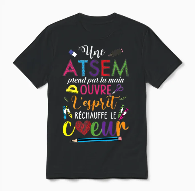 Thank You Atsem Teacher End of Year Kindergarten Humor T-Shirt, Black, S Unisex T-Shirt in Black