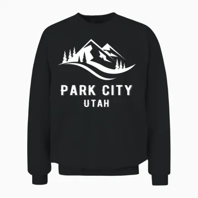 Park City Utah Mountains Souvenir Memorabilia Wint Unisex Sweatshirt - Black