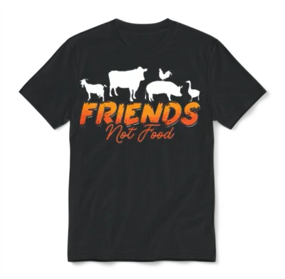 Veganism Friends Not Food Plant Based Vegan Lover Unisex T-Shirt - Black