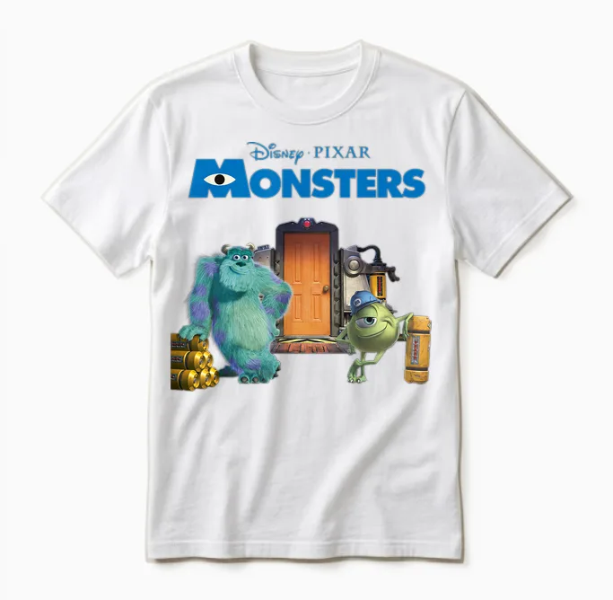 Disney Monsters Inc. Scream Factory Graphic T-Shirt, Black, S Unisex T-Shirt in White
