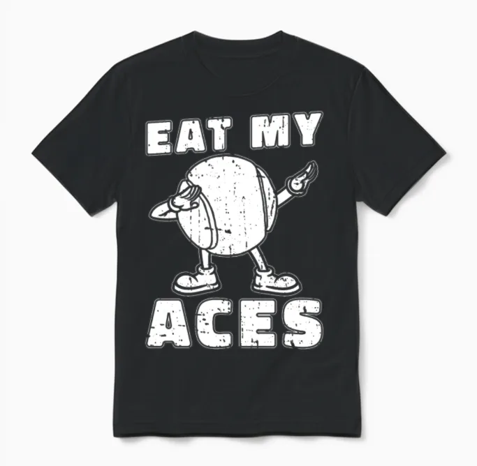 Tennis Funny Unisex T-Shirt in Black