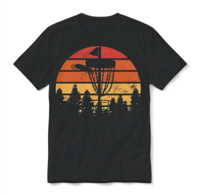 Retro Disc Golf Unisex T-Shirt - Black