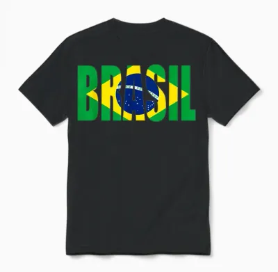 Brasilien Männer Frauen Kinder Kinder Brasilianische Bandeira Do Brasil Unisex T-Shirt - Black
