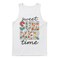 Retro Summer Unisex Tank Top - White – 1