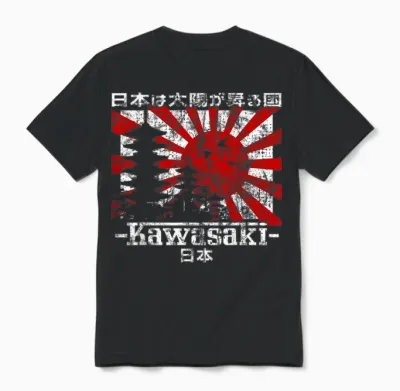 Kawasaki City 90s Retro Japan Esthetics 80s Kawasaki Unisex T-Shirt - Black