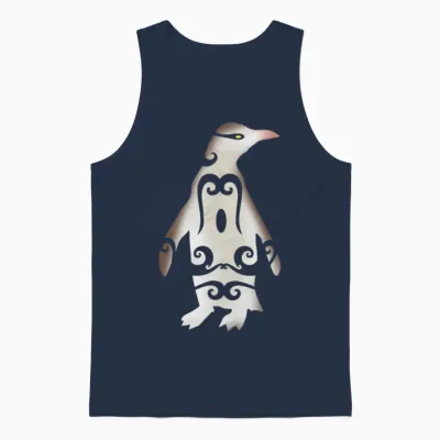 Maori Hoiho Yellow-Eyed Penguin Tribal Tattoo Gift Unisex Tank Top - Navy