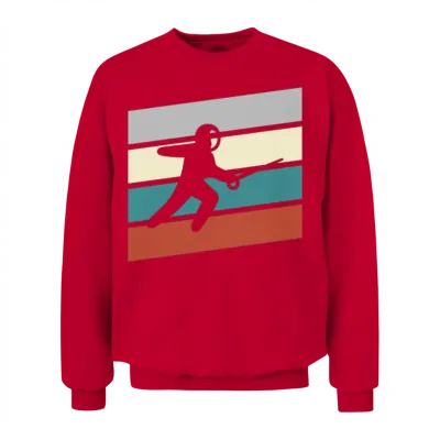 Fencing Retro Unisex Sweatshirt - Red